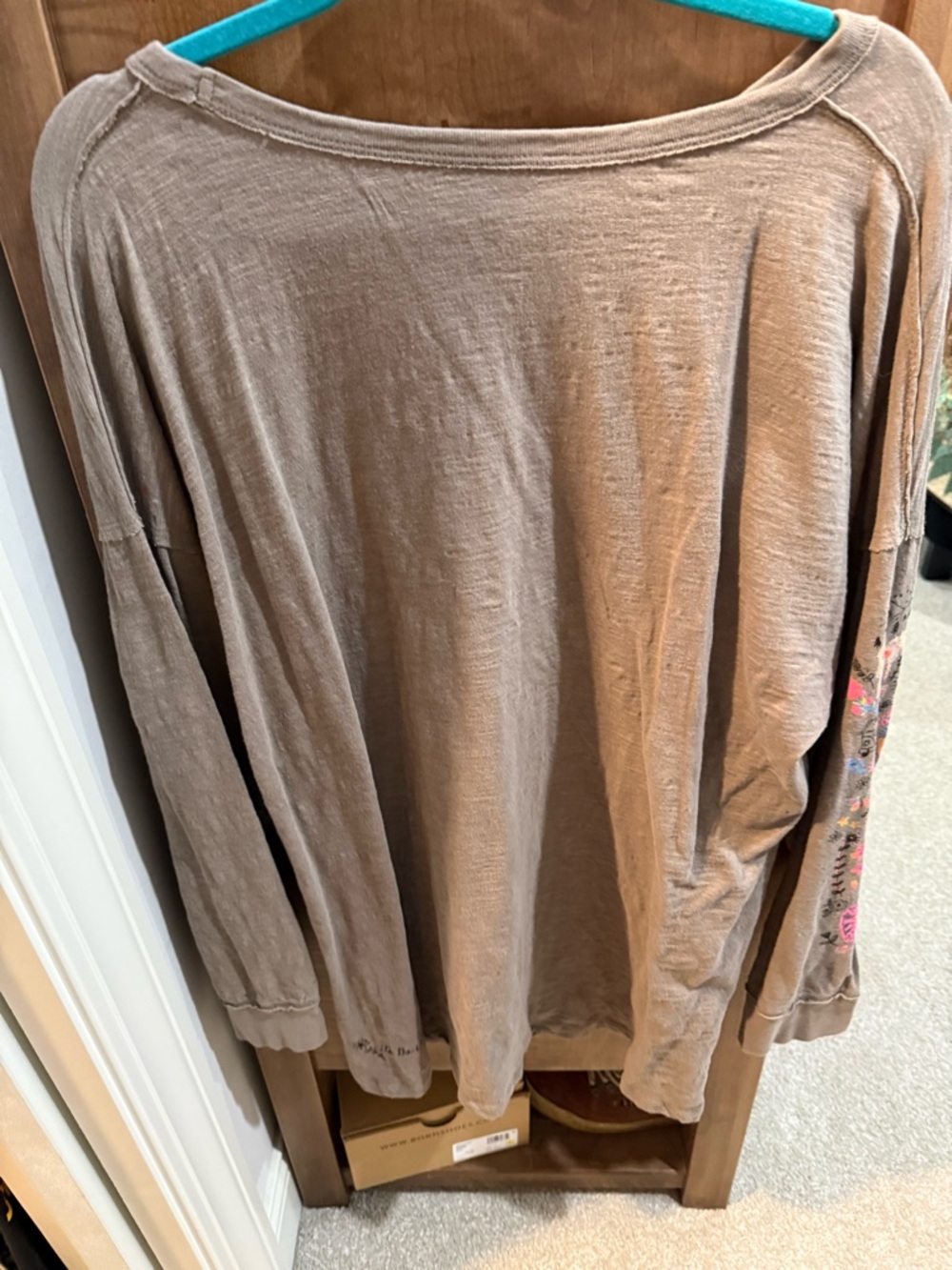 Natural Life oversized cotton doodle long sleeve t-shirt in ash XL - Picture 2 of 8